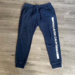 men’s XL hollister navy blue graphic sweatpants